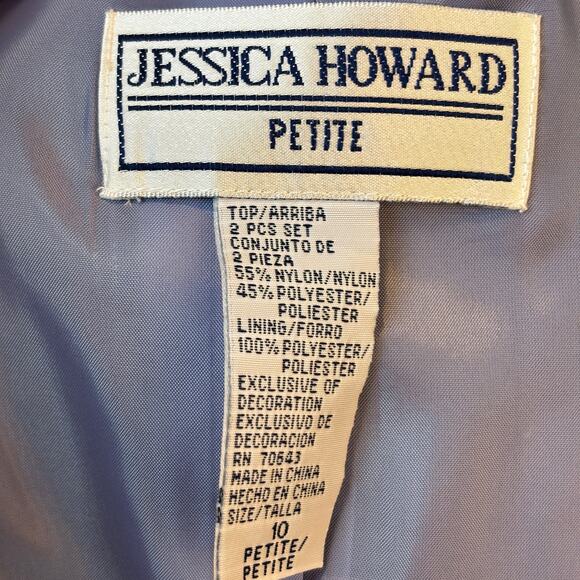 Jessica Howard 2- piece Formal Dress w/ Embellished Jacket Mandarin Collar 10P - Picture 10 of 11